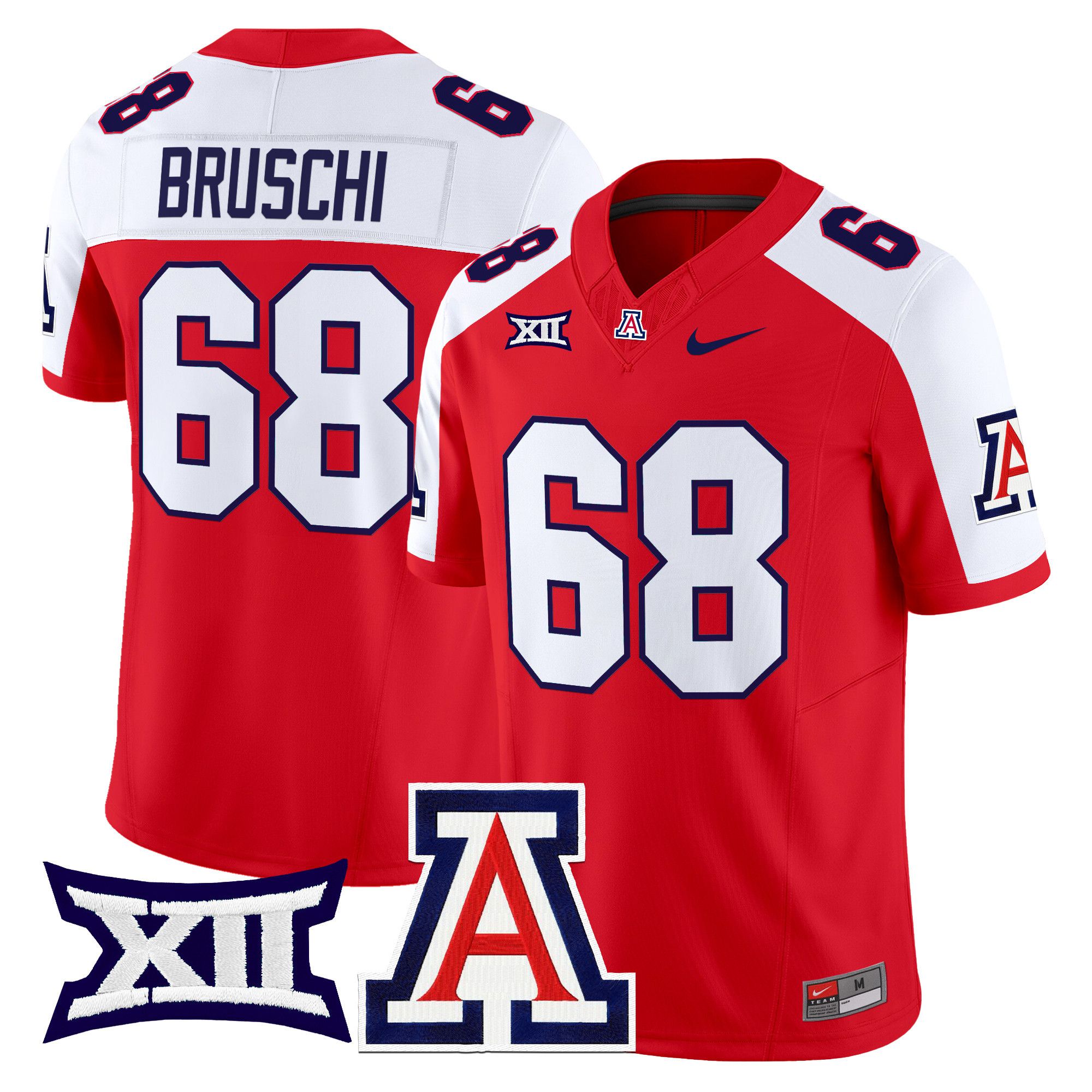 Men Arizona Wildcats #68 Bruschi Red Nike 2024 Vapor Limited NCAA Jersey->customized ncaa jersey->Custom Jersey